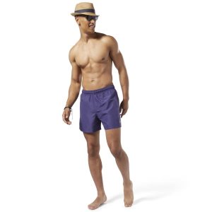 Spodenki Męskie Reebok Beachwear Basic Boxer Fioletowe PL 67PXUZK